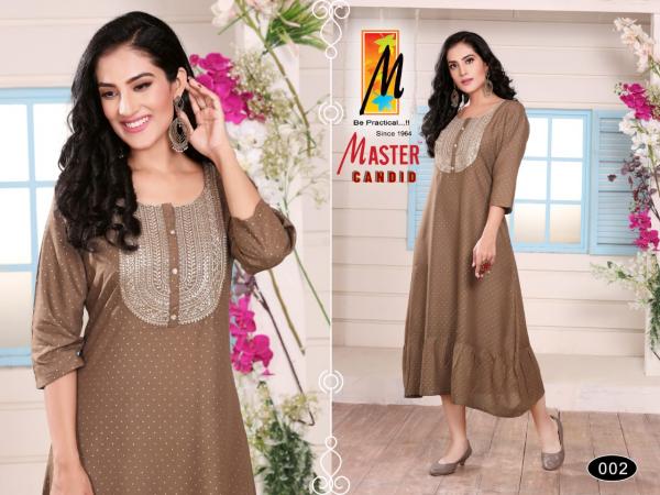 Master Candid Rayon Designer Flair Kurtis Collection